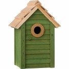 Fuglehus grønt m / naturfarget tak thumbnail