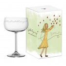 Champagneglass fra Lykketegning tekst: fyll livet med det som godt er thumbnail