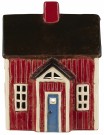 Hus t / telys Visby rødt hus med blå dør thumbnail