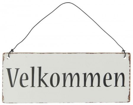 Metallskilt Velkommen