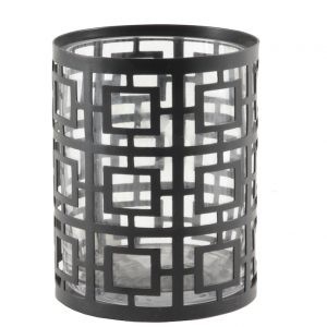 Lyslykt i metall med glass inni