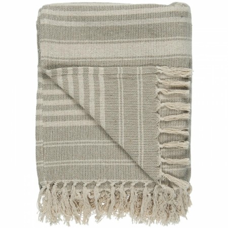 Ib Laursen Pledd sand/ creme stripemønstret 