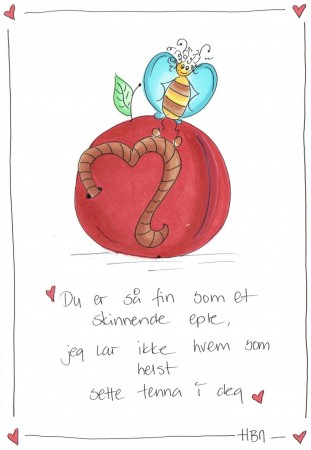 Hjertetegning skinnende eple