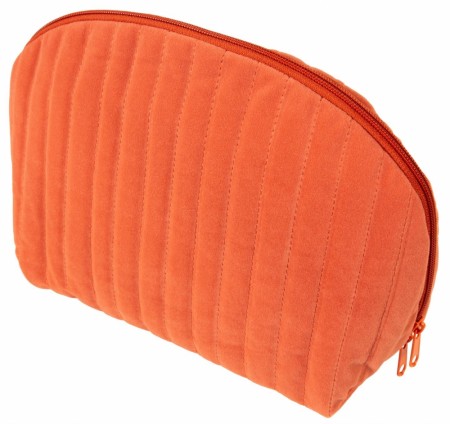 Toalettveske velur oval terracotta 20 x 24 x 12 cm