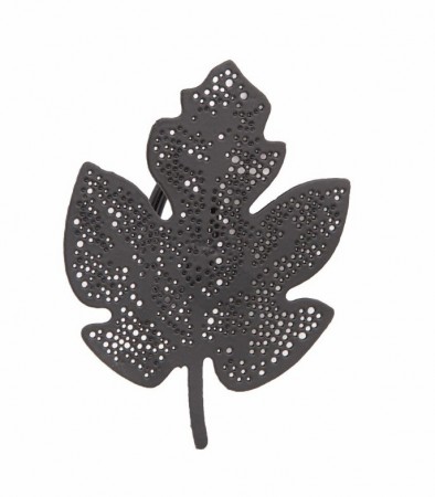 Nopal - Serviettring Blad Sort Metall