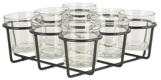 Holder med 9 glass, telys - Ib Laursen