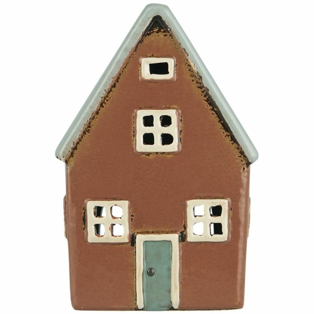 Ib Laursen lyshus, rødbrunt hus med grått tak