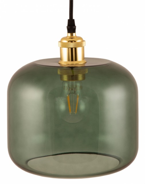 Glasslampe skogsgrønn 22x19,5cm